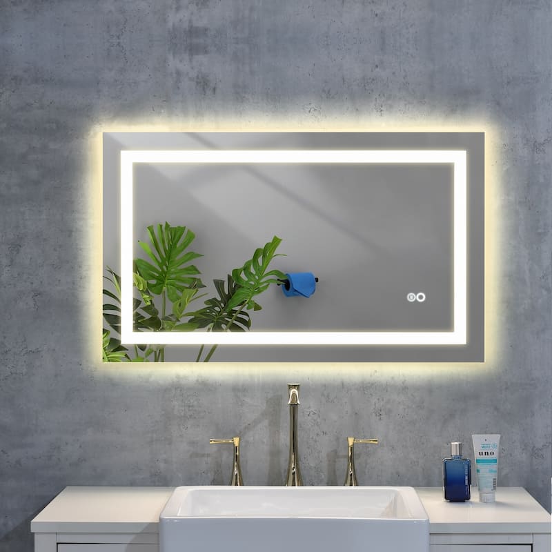 LED Backlit Frameless Bathroom Vanity Mirror with Anti-fog