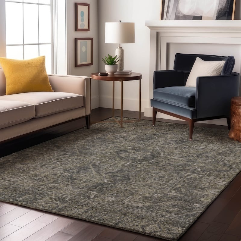 Premium Washable Super Soft Traditional Boho Mayfield Rug - Mocha - 9' x 12' - Rectangle