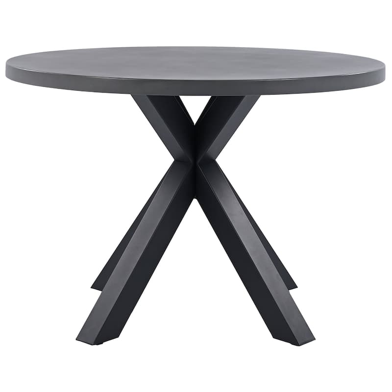 SAFAVIEH Outdoor Patio Furniture Saxon Table - 43"W x 43"D x 30"H - Grey