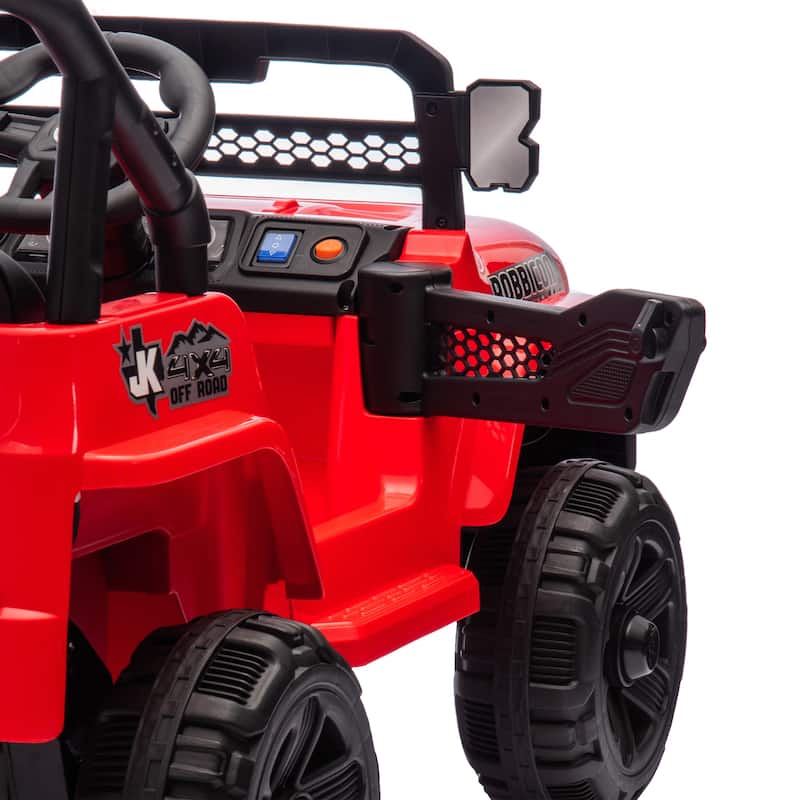 12V Kids Ride On Electric Truck Car W/Parents Control,2WD,4-wheel suspension,Adjustable volume,Microphone jack,Power display,LED