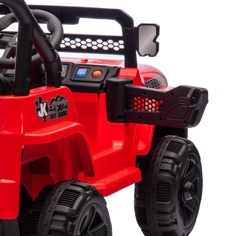 Kids' 12V Ride-On Truck with Early Education, LED Lights, and Music, Perfect Holiday Gift