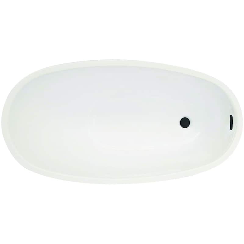 Kingston Brass VTRS482627C31 Aqua Eden 48" Free Standing Acrylic - White / Matte Black