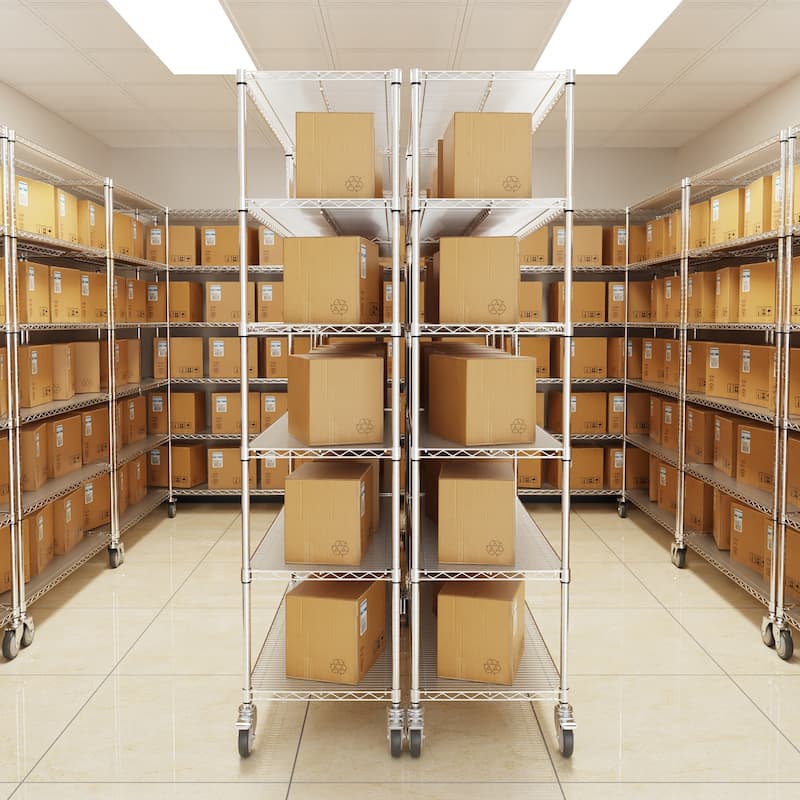 6 Tier Iron+Plastic Wire Shelving Unit; Heavy Duty, NSF Height Adjustable with Wheels - 204882