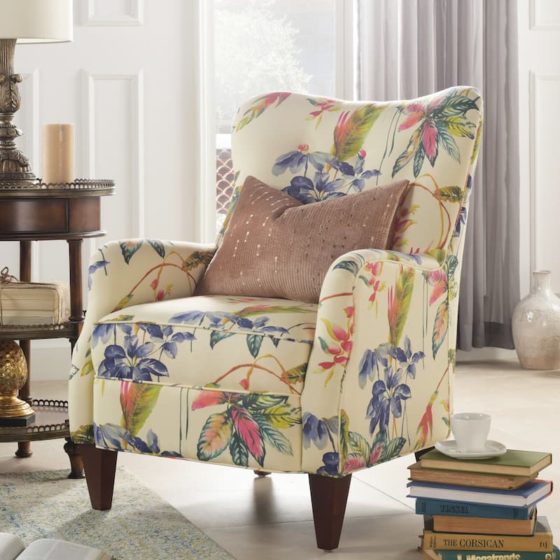 Palma 32" Floral Upholstered Arm Chair by Jennifer Taylor Home