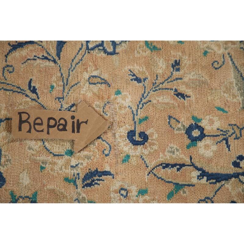 Hand Knotted Oriental 100% Wool Carpet Traditional Floral Oranges & Rust Mashad Area Rug - 12' 5'' X 9' 7''