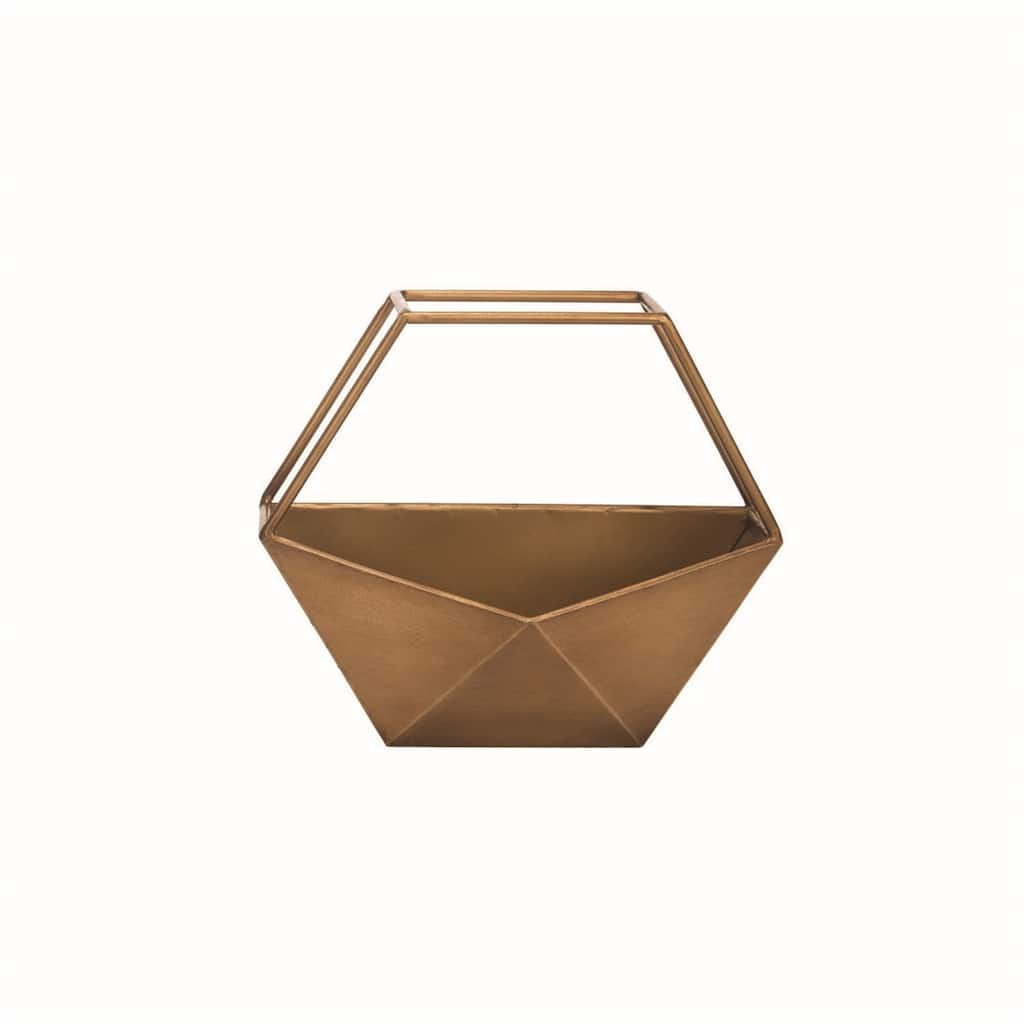 Foreside Home & Garden Bronze Geometric Metal Planter - 4x10x8.75