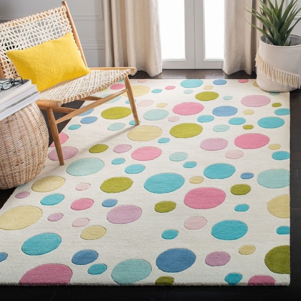 slide 2 of 76, SAFAVIEH Handmade Soho Steina Dots N.Z. Wool Rug 3'6" x 5'6" - Ivory/Multi