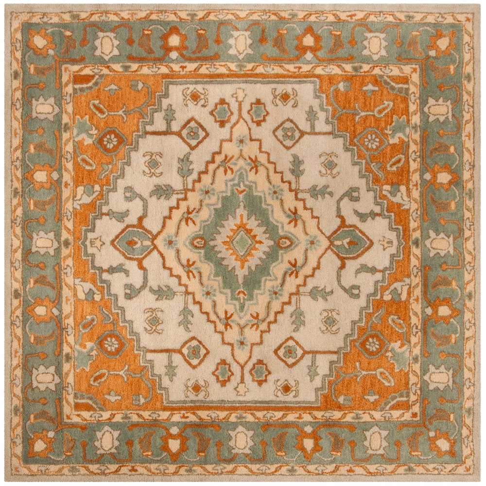 SAFAVIEH Handmade Heritage Seaflora Traditional Oriental Wool Rug