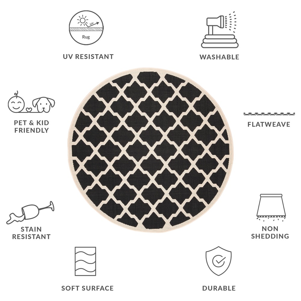 SAFAVIEH Courtyard Tuulikki Indoor /Outdoor Waterproof Trellis Patio Backyard Rug