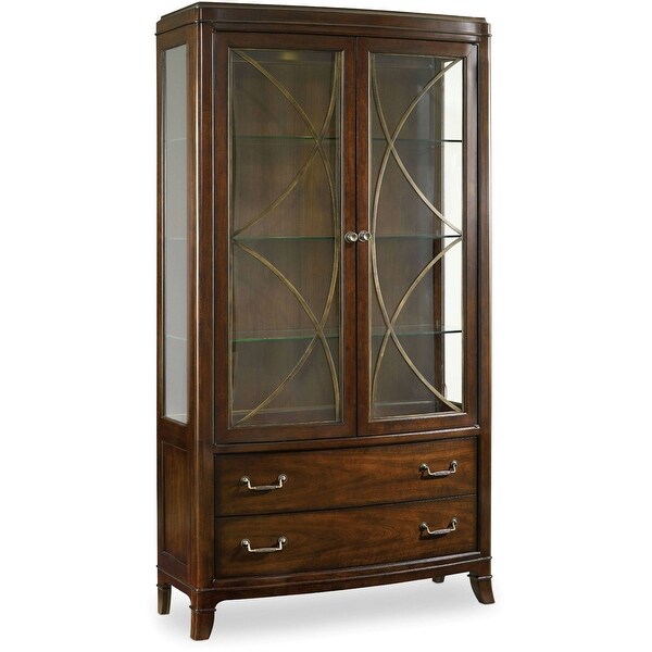 Hooker Furniture 5183-75906 44" Wide Walnut Wood Curio from the Palisade Collection - Figured Walnut