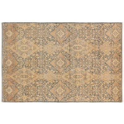 Shabby Chic Ziegler Brenden Gray Blue Hand-Knotted Wool Rug - 5'10'' x 9'1''