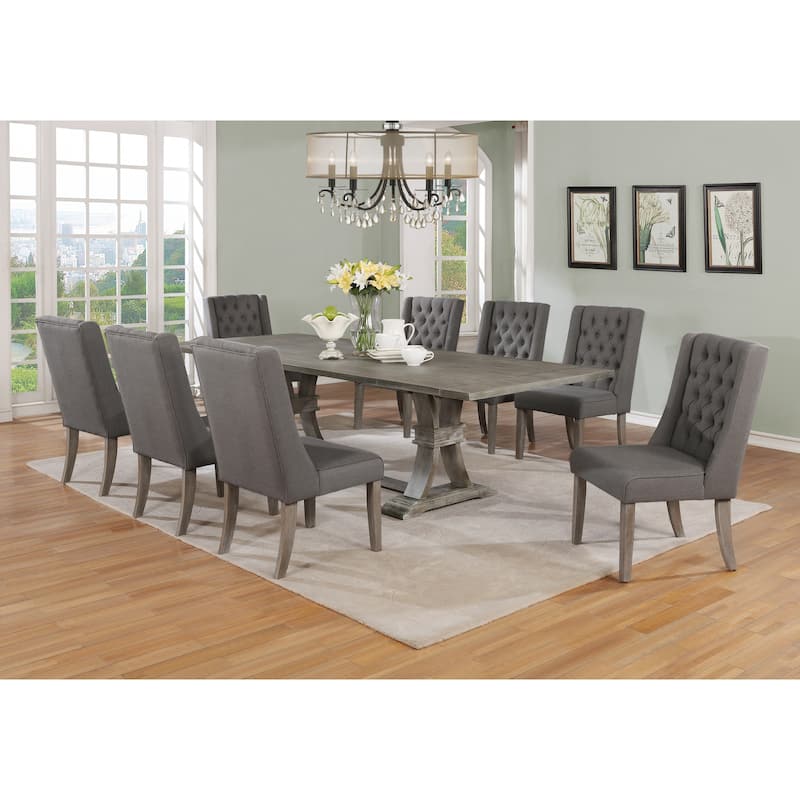 Best Quality Furniture 9-piece Rustic Extending Grey Dining Set - 9PC - Grey