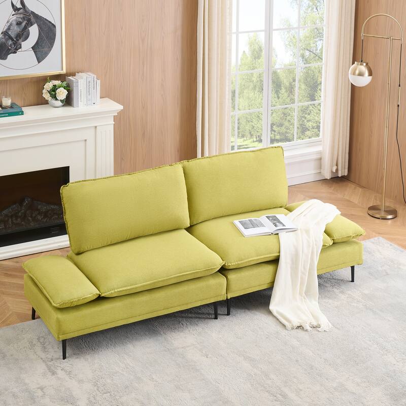 89-inch Polyester Blend Green Sofa for Apartments, Living Rooms and Offices