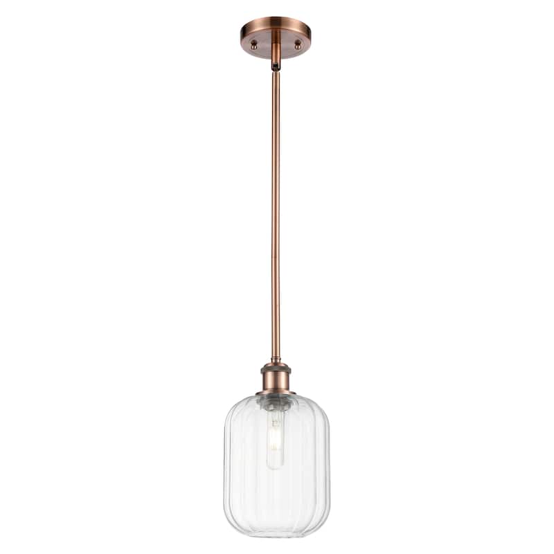 Innovations Lighting Endless Possibilities Ballston - Preston - 1 Light 7" Jar Shade Stem Hung Mini Pendant - Clear/Antique Copper