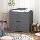 preview thumbnail 6 of 14, Kerrogee 3-Drawer Dresser with Changing Table - Grey/White/Black Black
