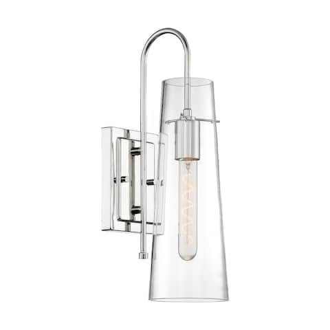 Alondra - 1 Light Sconce with Clear Glass - Polished Nickel Finish
