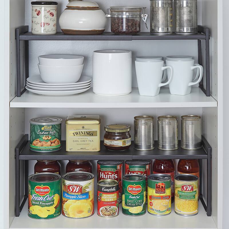 SunnyPoint Expandable Cabinet Storage Rack - Tabletop Storage Spice Shelf Organizer Rack