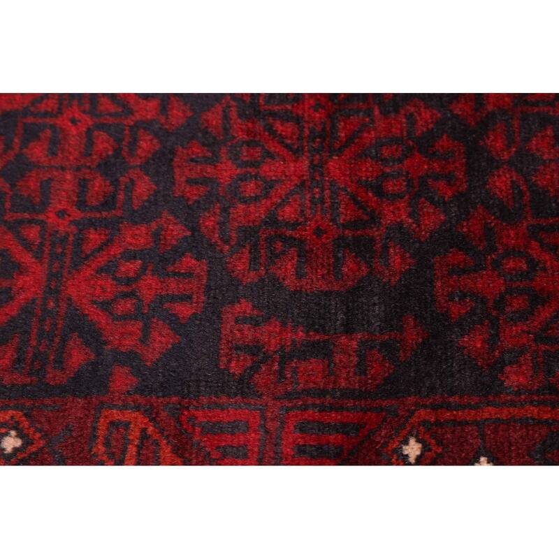 ECARPETGALLERY Hand-knotted Teimani Dark Red Wool Rug - 4'4 x 6'3