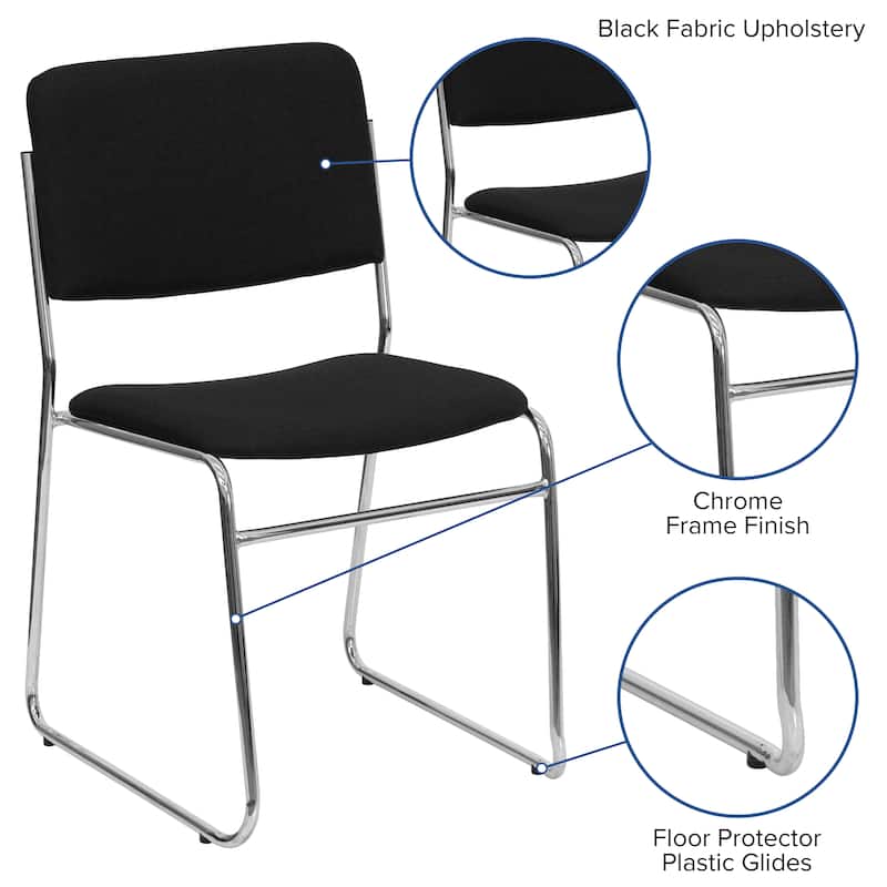5 Pack 500 lb. Capacity High Density Stacking Chair - 23"D x 18.75"W x 32.25"H
