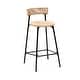 preview thumbnail 6 of 28, Hand Woven Bar Stools with Back Set of 2 Paper Rope Round Barstools with Footrest for Kitchen Island & Dining Rooms