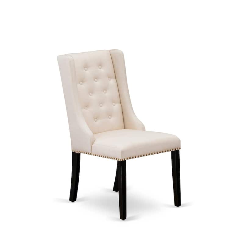 Parson Dining Chairs Set of 2 - Linen Fabric Upholstered Chairs with Nailhead Trim