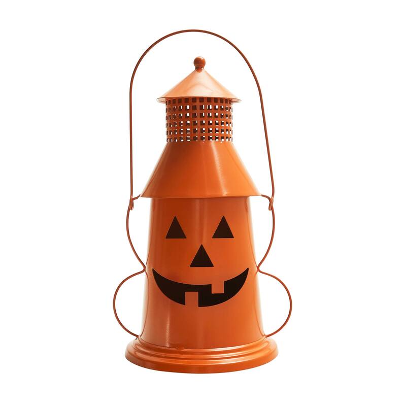 Tealight Holder Halloween Lantern Orange 12x8x6 - N/A