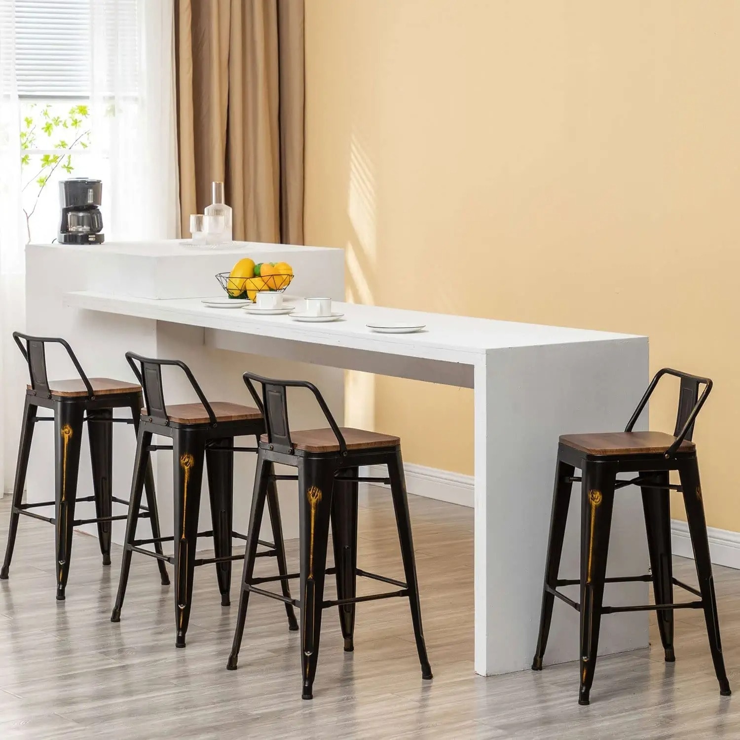 black counter stools bar stools with backs 24 26 inch On Sale