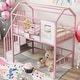 preview thumbnail 1 of 27, Multi-functional Twin Size Loft Bed with Roof Design and A Storage Box Pink