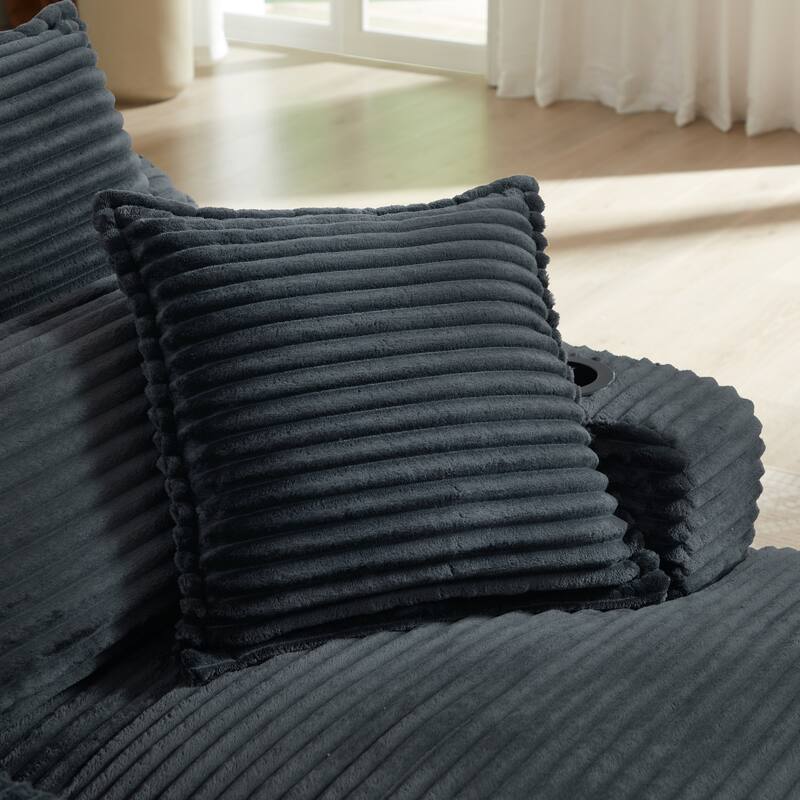 Rossetta 47'' Modern Comfortable Unique Cushion Design Cushioned Compression Corduroy Sofa with Spacious Depth