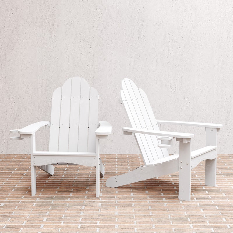 Plastic Poly Weather Resistant Outdoor Patio Adirondack Chair 2-Pack - 35"D x 30"W x 36.2"H