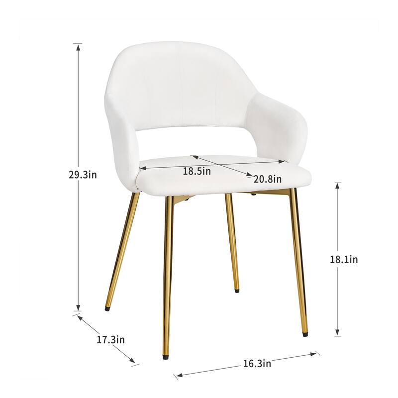 VECELO Modern Upholstered Dining Chairs Set of 4, Velvet Kitchen Chairs for Dining Room