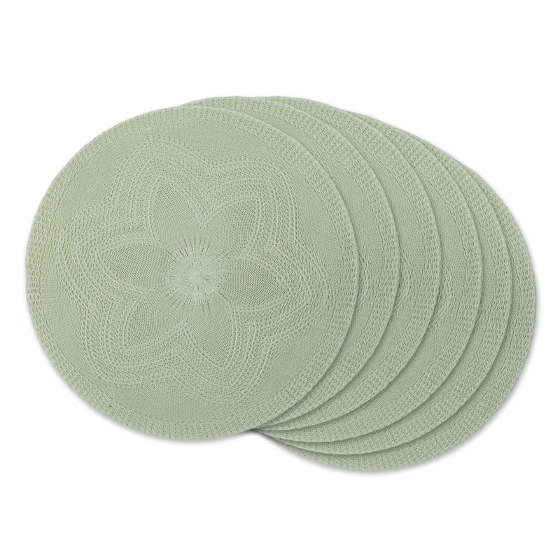 DII Honey Gold Floral Woven Round Placemat (Set of 6)