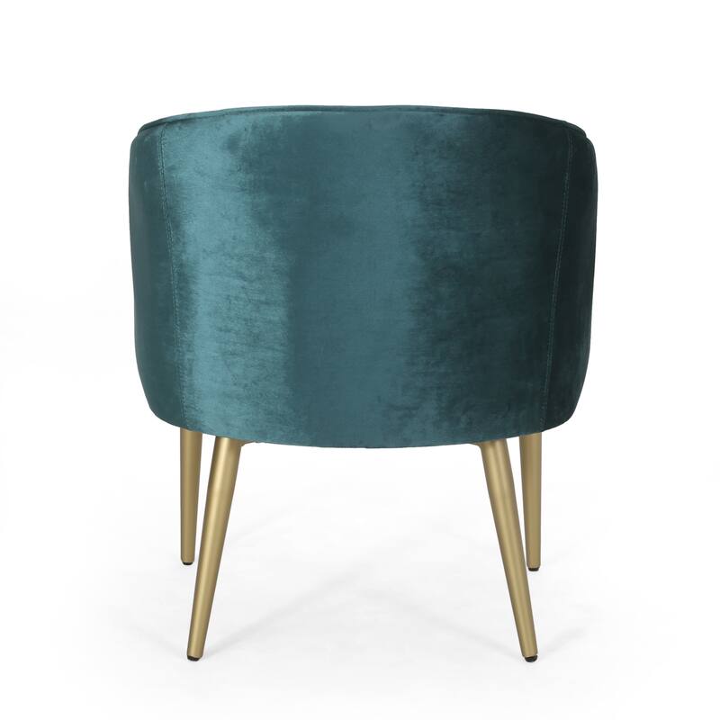 Modern Velvet Dining Chair with Iron Legs, Cushions and Backrest for Dining Room Kitchen Bedroom Living Room