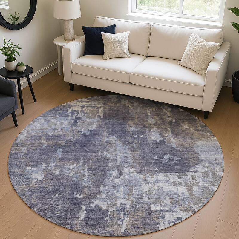 Machine Washable Indoor/ Outdoor Ombre Abstract Chantille Rug