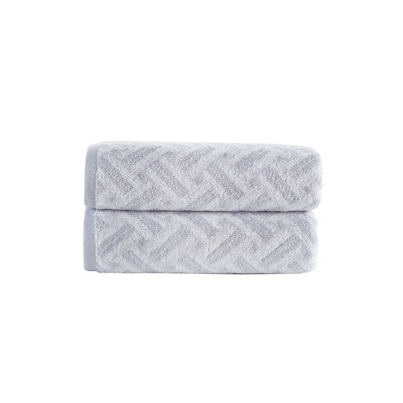 Brooks Brothers Criss Cross Stripe 2 pcs Bath Towels - Silver