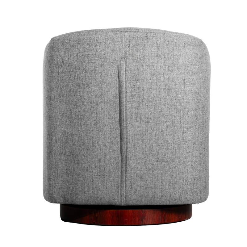 Traditional Club Style Upholstered Accent Chair with 360° Swivel Metal Base