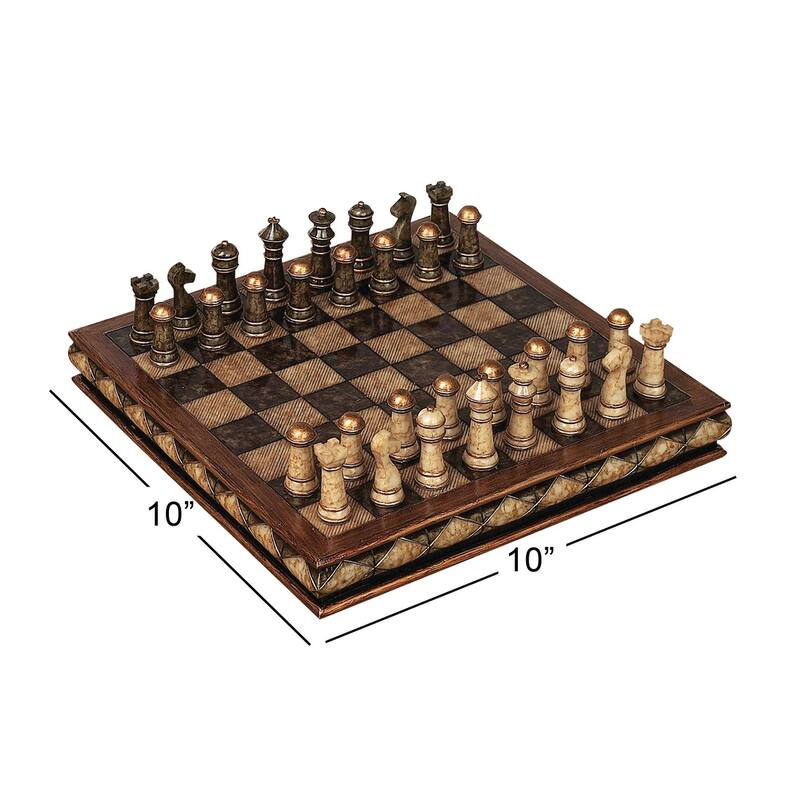 Polystone Chess Game Set - Brown - Roche River Decor