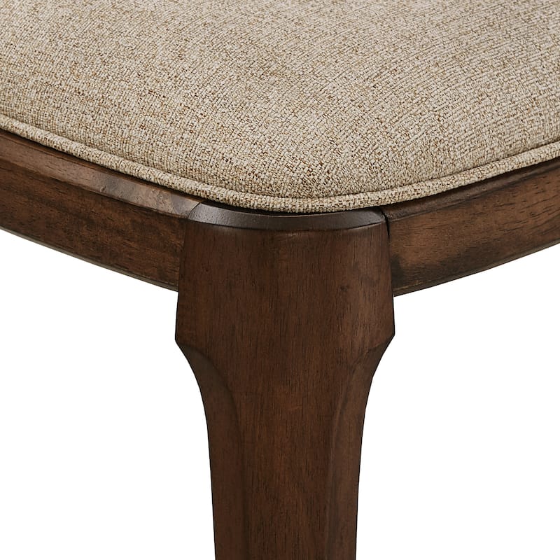 Vilnius Upholstered Side Chairs with Walnut Legs (Set of 2)