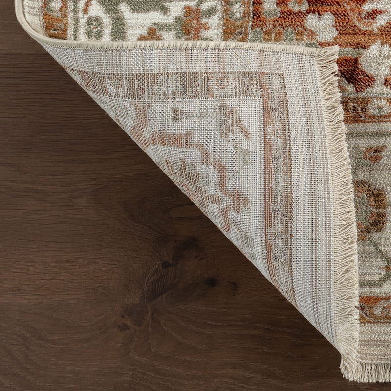Nuloom Oliveira Floral Medallion Fringe Area Rug