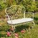 preview thumbnail 1 of 3, "Esme" Iron Garden Bench with Heart Design - 45.7X21.65X45.7