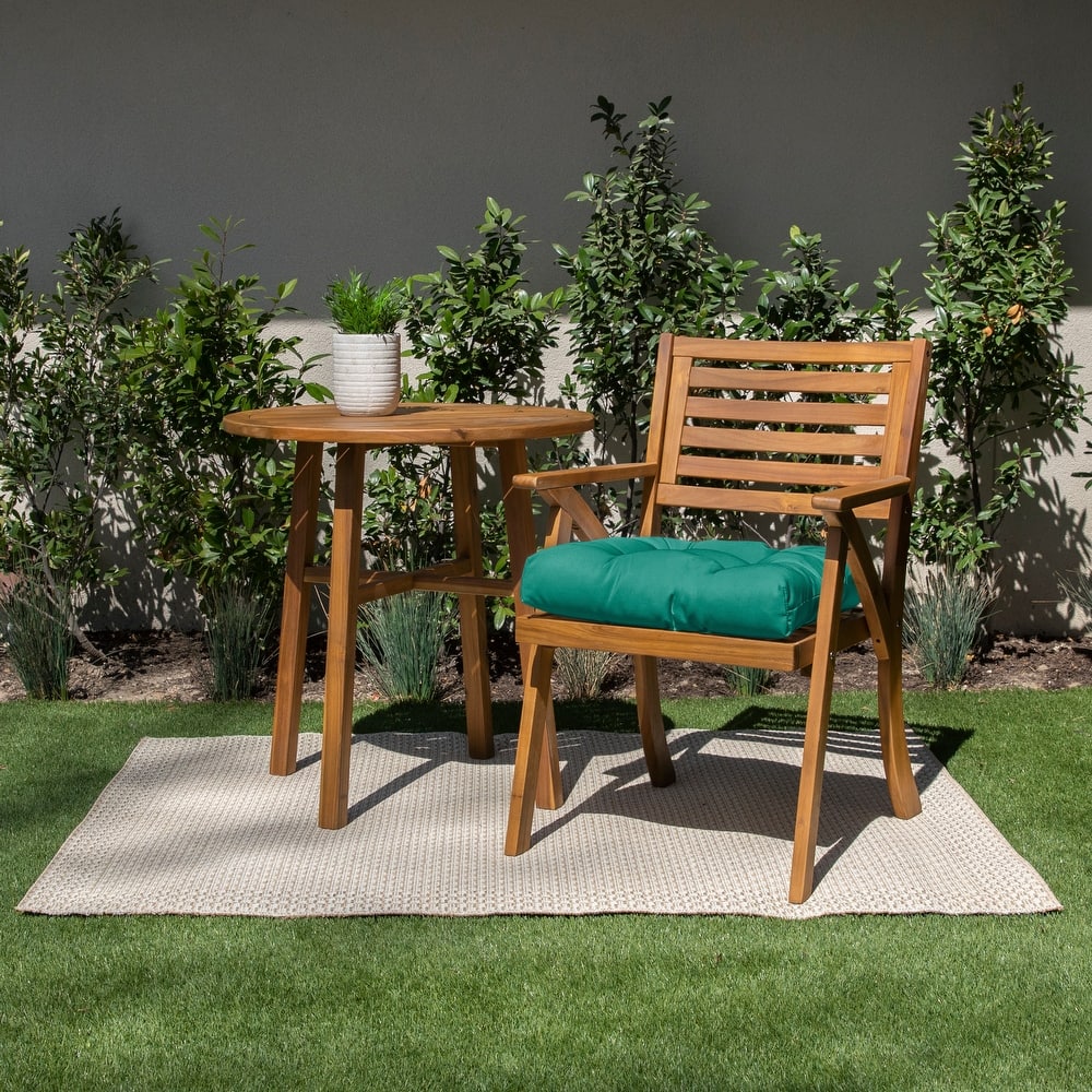 Sorra Home Sunbrella Tufted Chair Cushion Round U-Shaped Back 19 x 19 x 3"