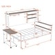 preview thumbnail 50 of 54, Roomfitters Twin/ Full Size Metal Daybed with Movable Desk, Metal Grid Design, Functional Shelves and Hanging Rack