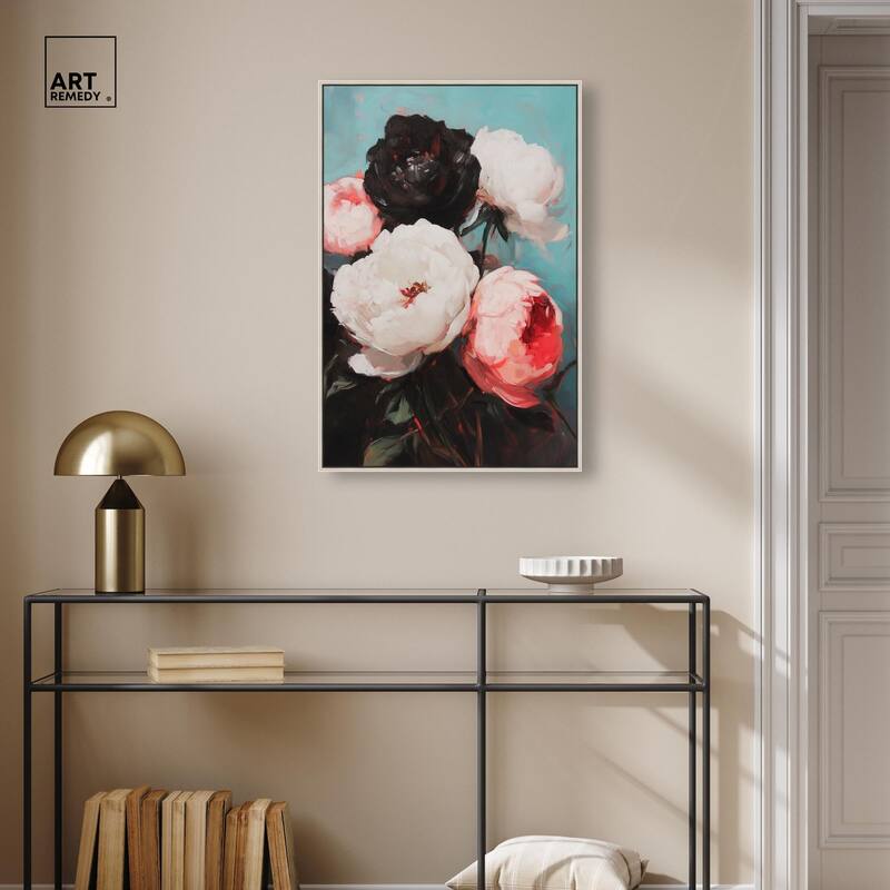 Three Shades of Peony III Canvas by Art Remedy