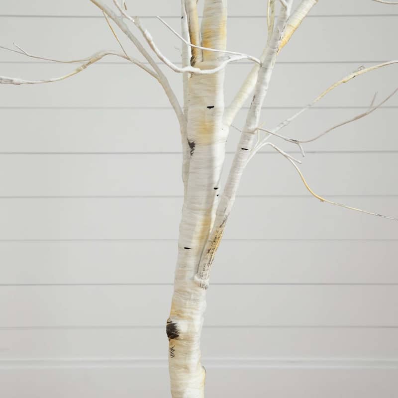 Pre-Lit White Birch Artificial Christmas Tree - 6' - Warm White LED Lights