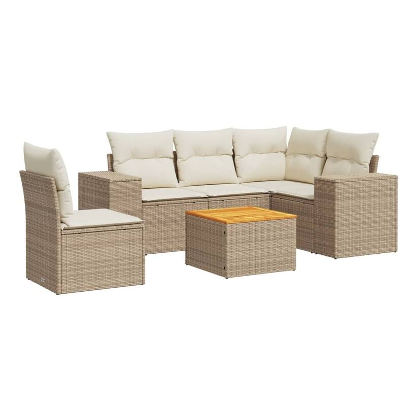 vidaXL Garden Sofa Set Black - 21.7 x 21.7 x 14.6