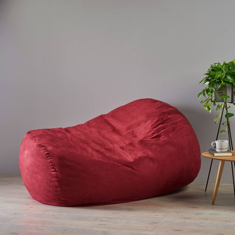 Asher Traditional 6.5-foot Suede Bean Bag Chair by Christopher Knight Home