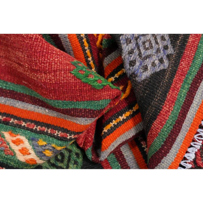 Hand Woven Oriental 100% Wool Carpet Southwestern Tribal Multi-Colored Kilim Area Rug - 10' 0'' X 5' 10''