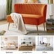 preview thumbnail 105 of 114, HULALA HOME Monica Modern Velvet Curved Tufted Back Loveseat with Metal Tapered Legs