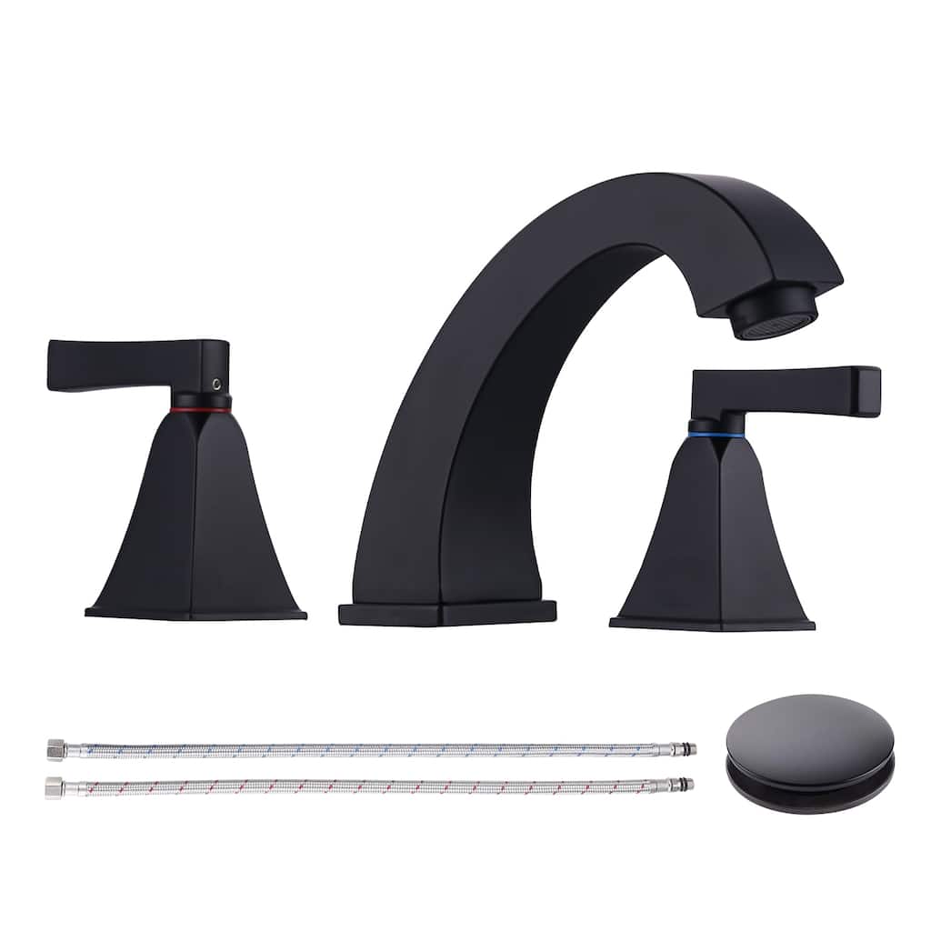 WOWOW 8 in. Widespread Double Handle Bathroom Faucet