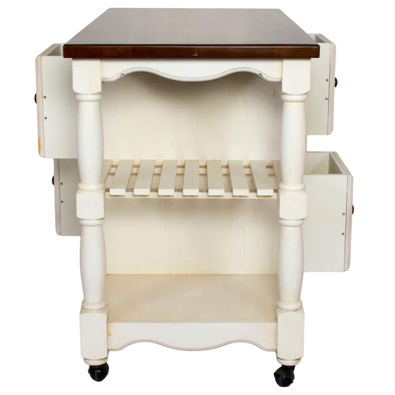 Kitchen Cart with Drawers & Shelves - Rolling Storage Island - Tiered Design